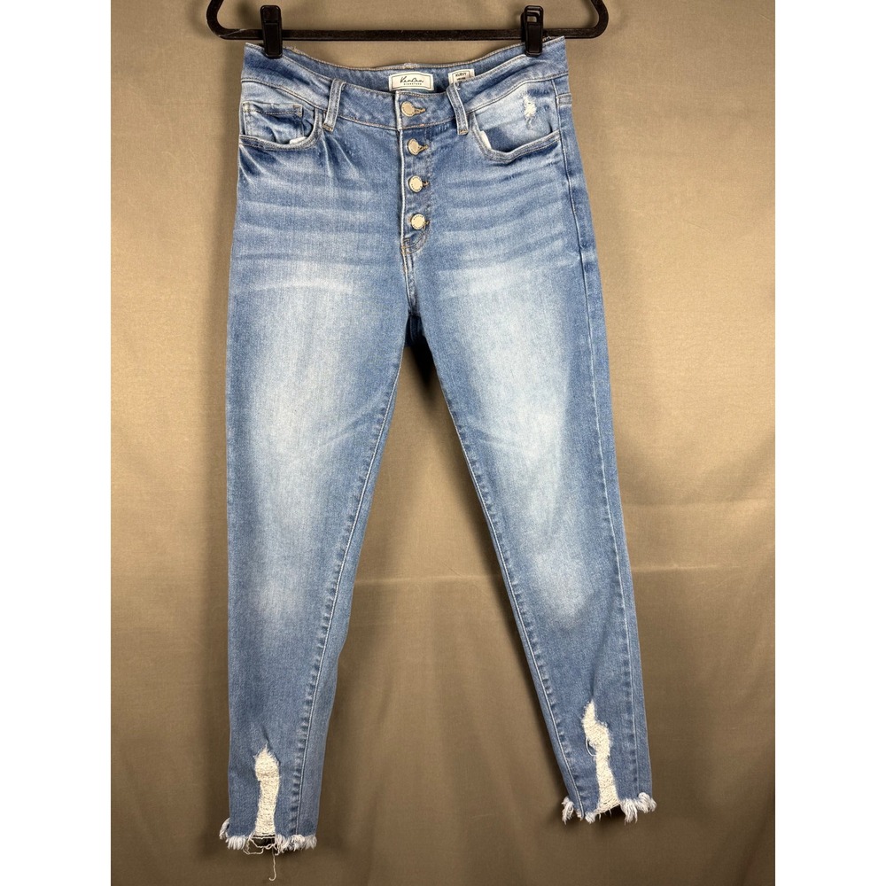 KanCan Kurvy Ankle Skinny Jeans Womens 28 Light Wash Distressed VBK1896A
